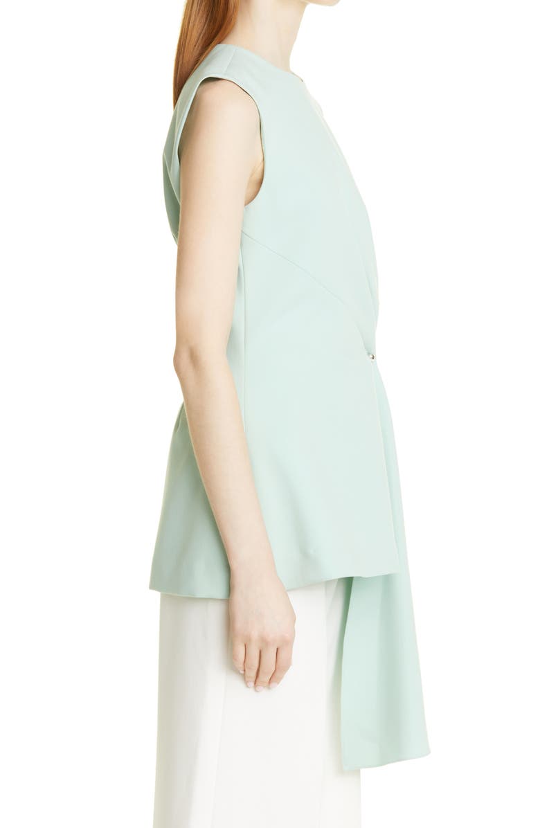 Lela Rose Imitation Pearl Detail Asymmetric Stretch Twill Top, Alternate, color, 