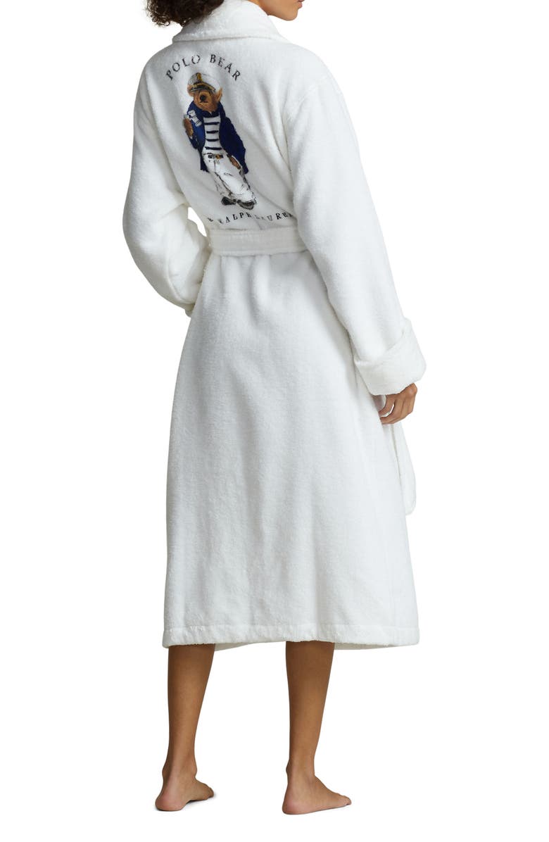 Polo Ralph Lauren Bear Print Organic Cotton Robe, Alternate, color,