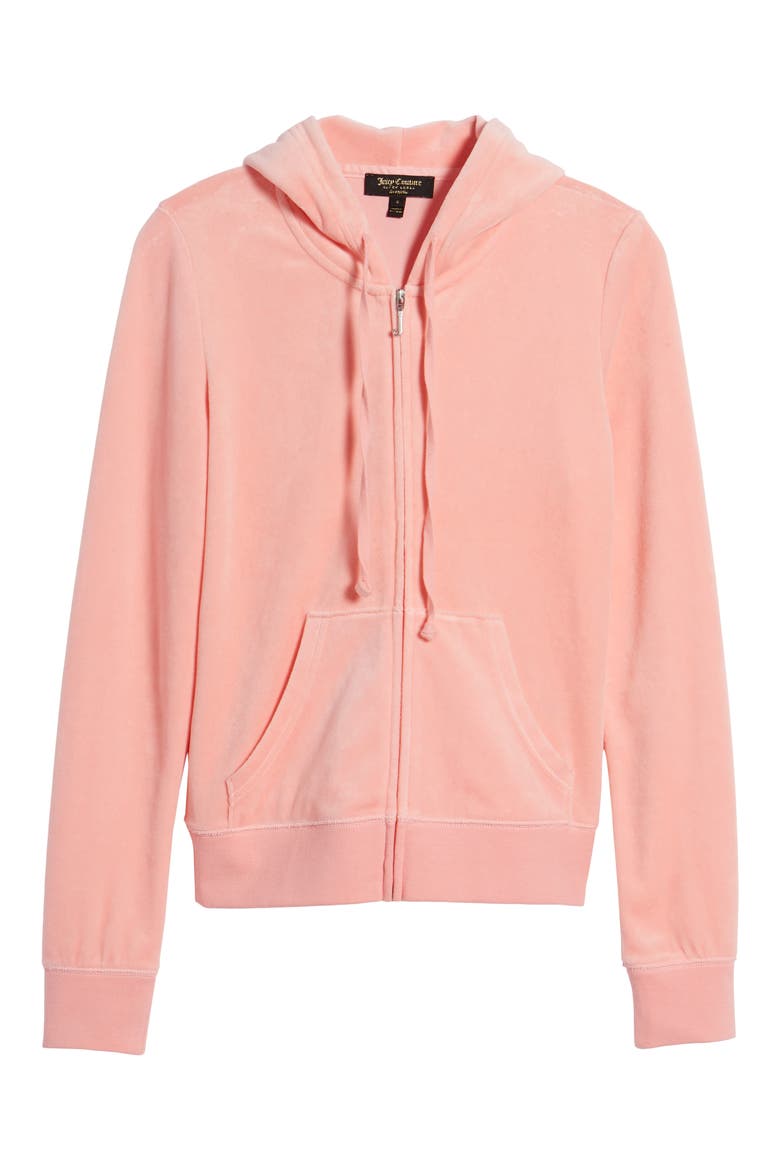 Robertson Velour Hoodie, Alternate, color, SORBET PINK