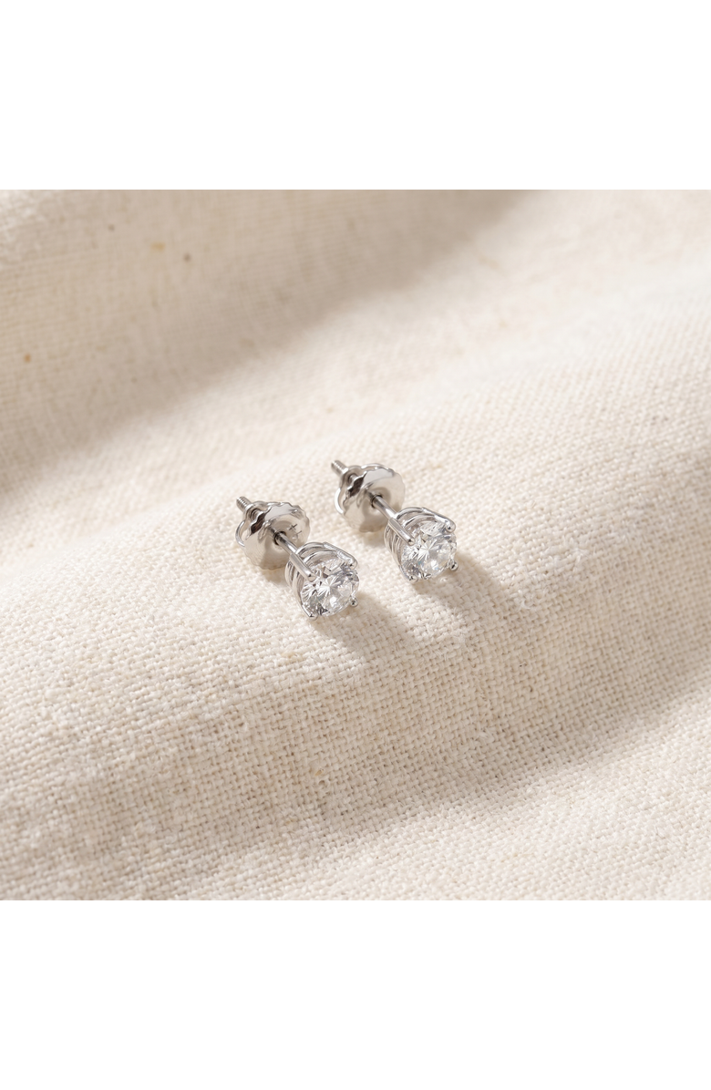 Bliss Diamond 1 Ct TW Round Cut Diamond Screw Back Studs 14k Gold Lab Grown, Alternate, color, 14K White Gold
