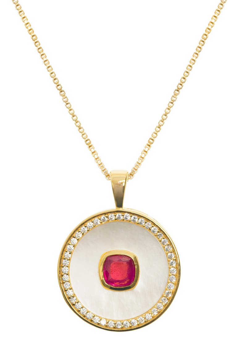 Garnet Mother Of Pearl Necklace, Main, color, Garnet