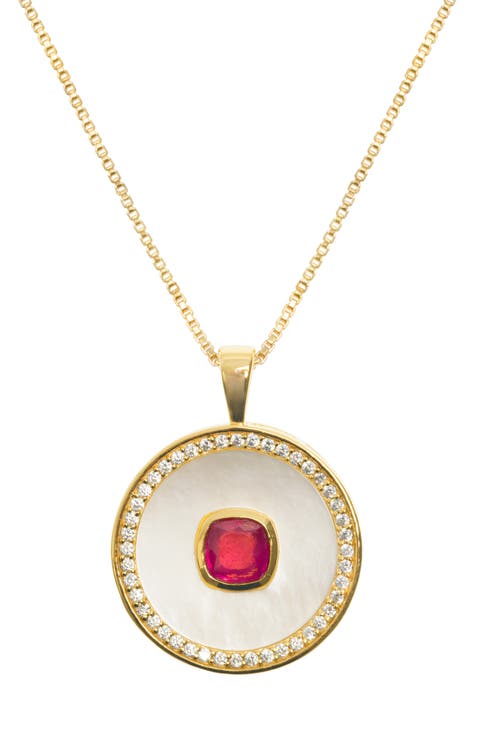 Garnet Mother Of Pearl Necklace