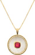 Freya Rose Garnet Mother Of Pearl Necklace