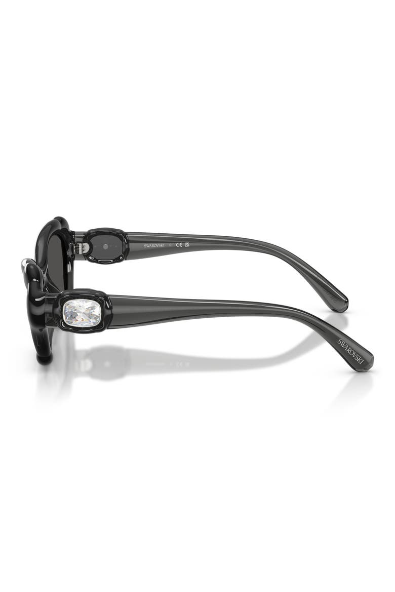 52mm Cat Eye Sunglasses, Alternate, color, DARK GREY / DARK GREY