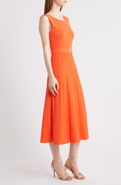 Elie Tahari The Sumner Sleeveless Knit Midi Dress In Orange Dream