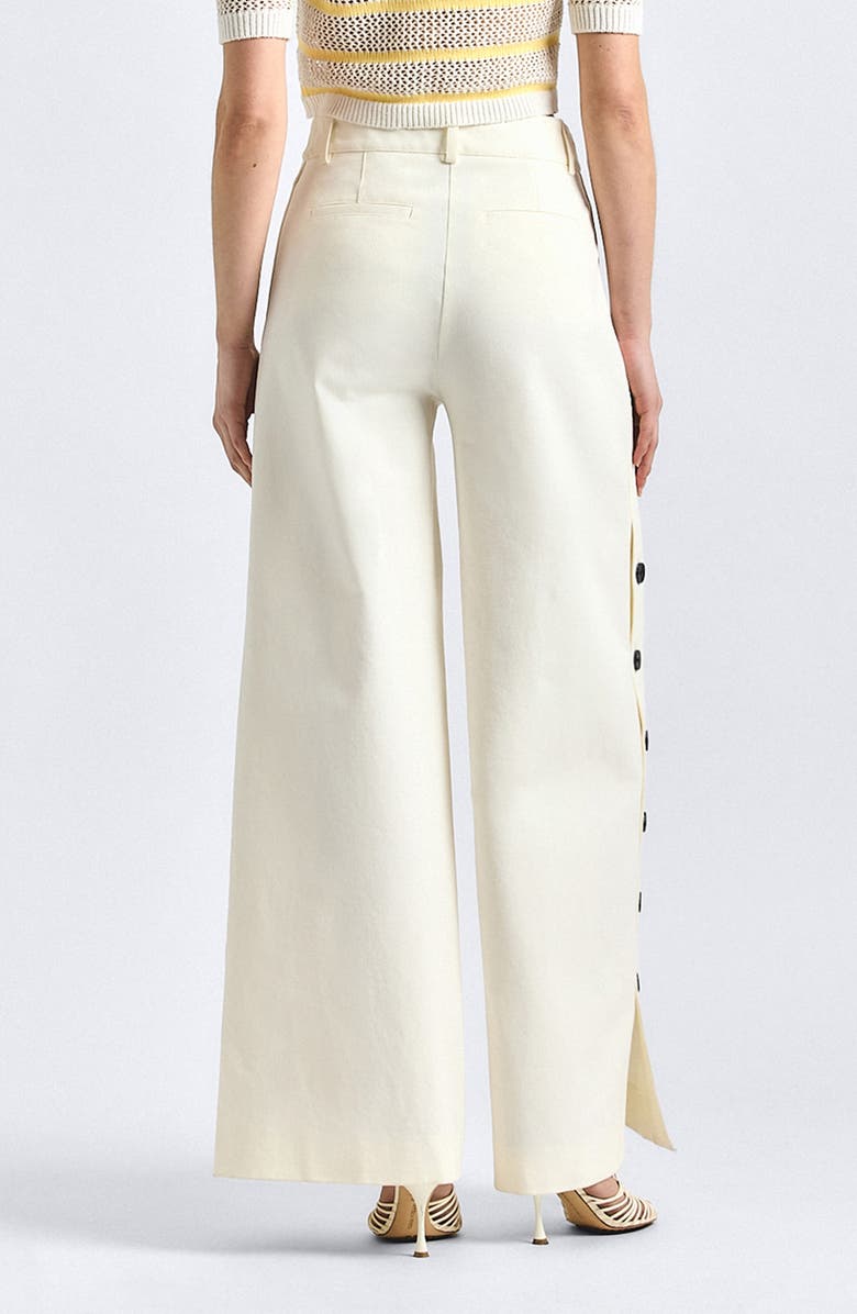 Derek Lam 10 Crosby Tova Button Wide Leg Pants, Alternate, color, Soft White