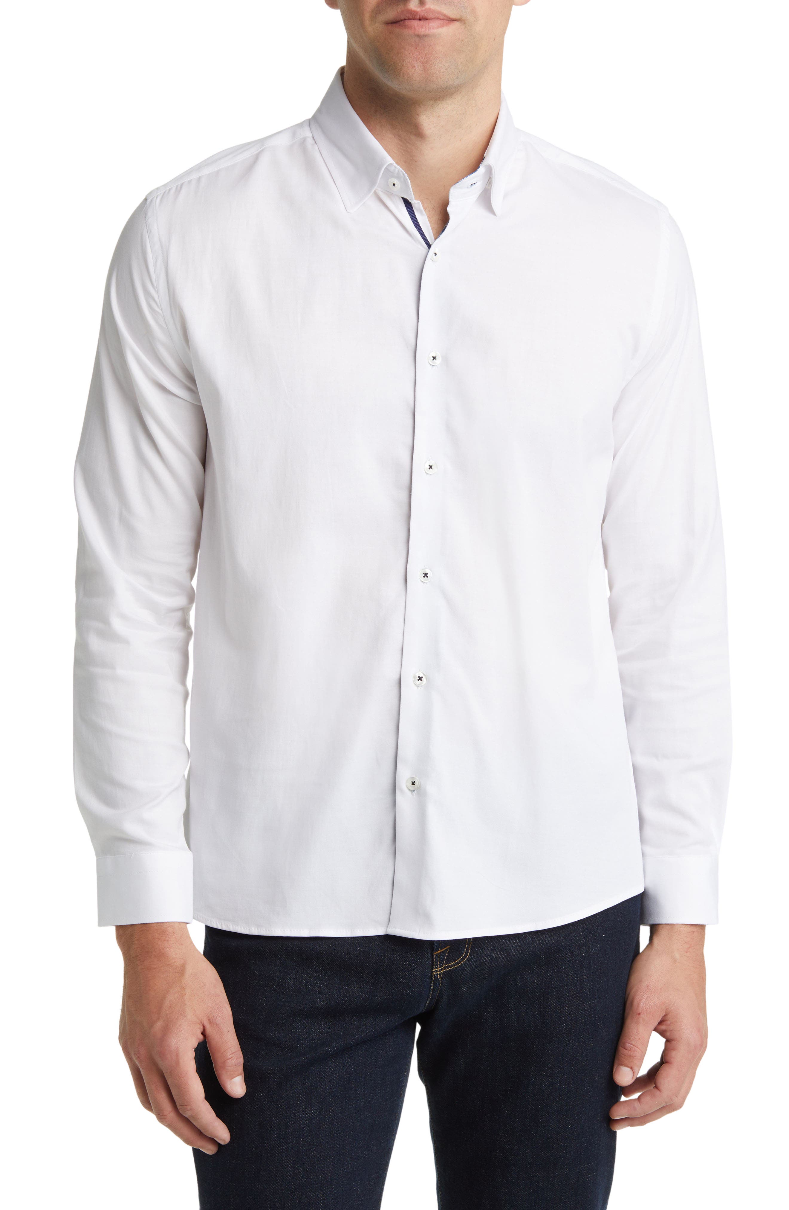 Solid Cotton & Lyocell Button-Up Shirt