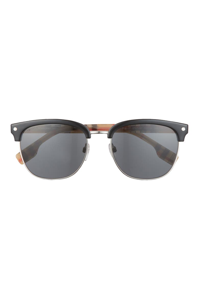55mm Browline Sunglasses, Main, color, BLACK/ GREY