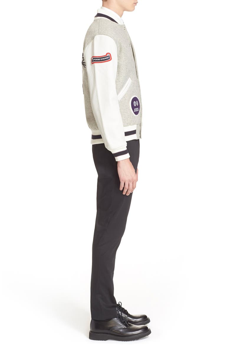 'OC Classic' Varsity Jacket, Alternate, color, LIGHT GREY MULTI