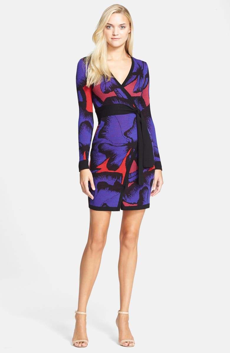 Diane von Furstenberg 'Leandra' Pattern Wrap Dress, Main, color, 