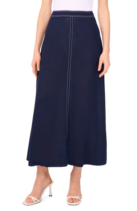 High Waist A-Line Maxi Skirt