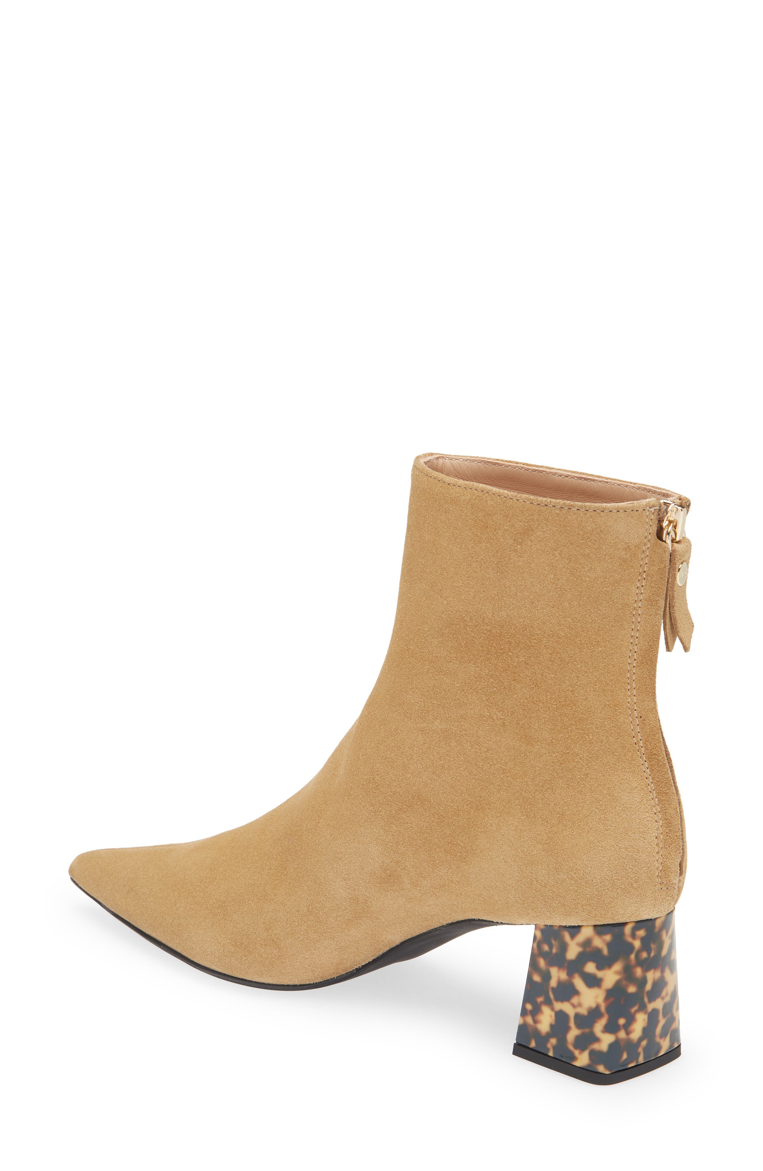 Nora Pointed Toe Bootie, Alternate, color, CAMEL SUEDE
