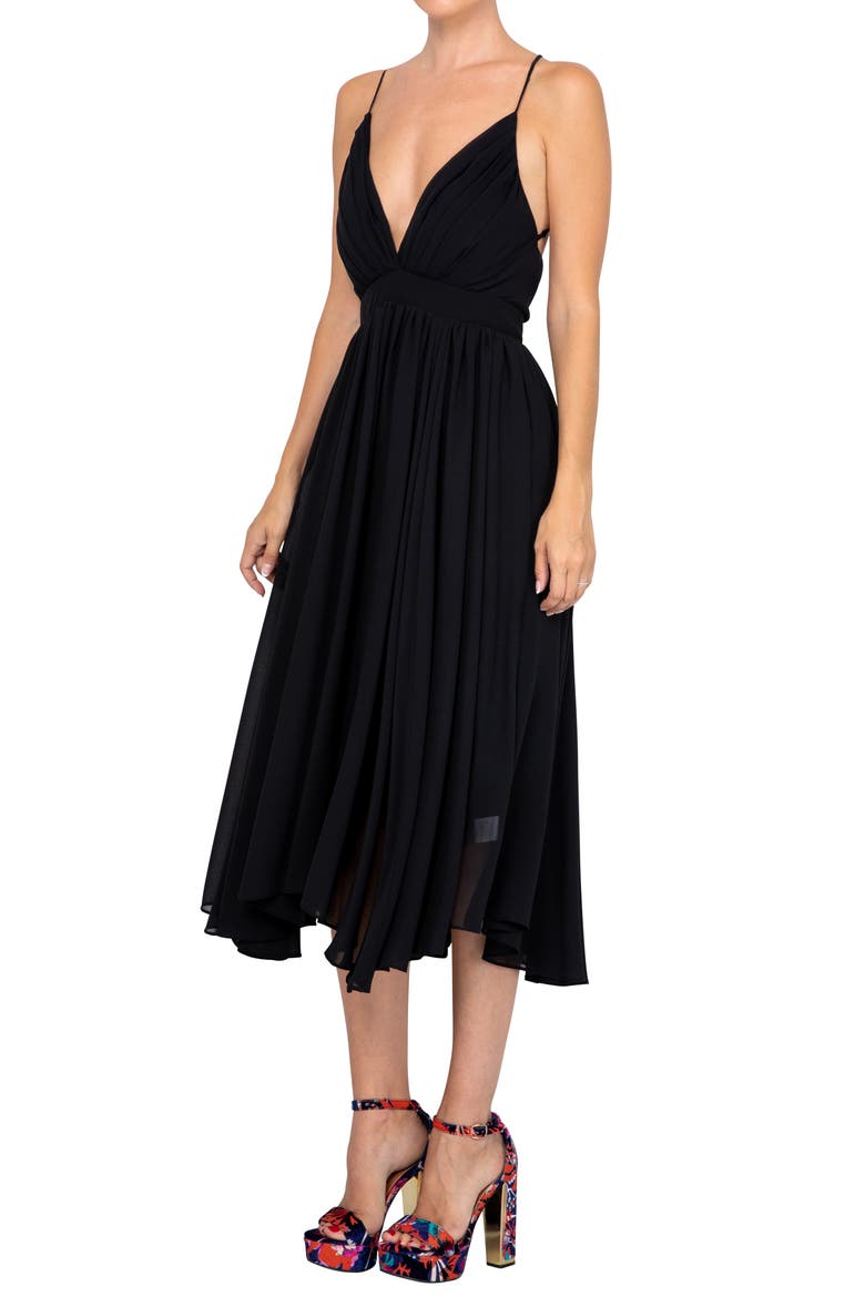 Enchanted Garden Midi Dress, Alternate, color, BLACK