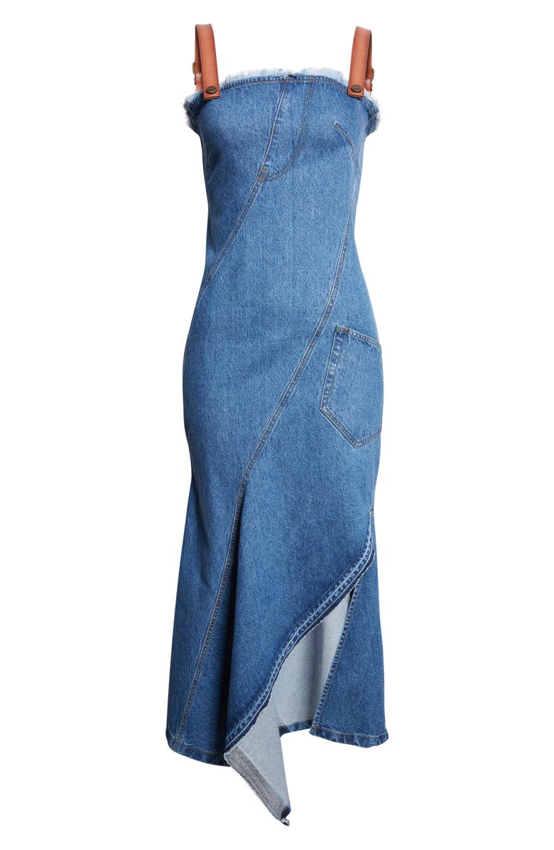 MONSE Twisted Denim Dress, Alternate, color, Indigo