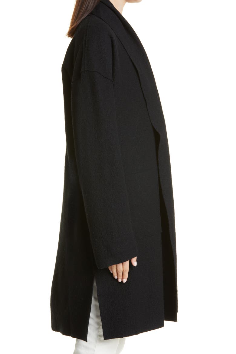 Open Front Boiled Wool Jacket, Alternate, color, BLACK