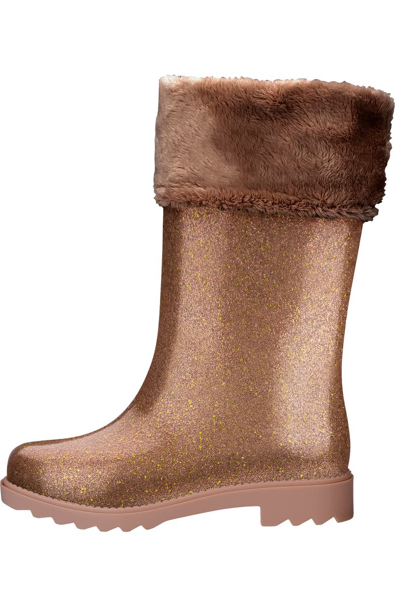 Mel by Melissa Mini Melissa Glitter Water Resistant Rain Boot, Alternate, color,