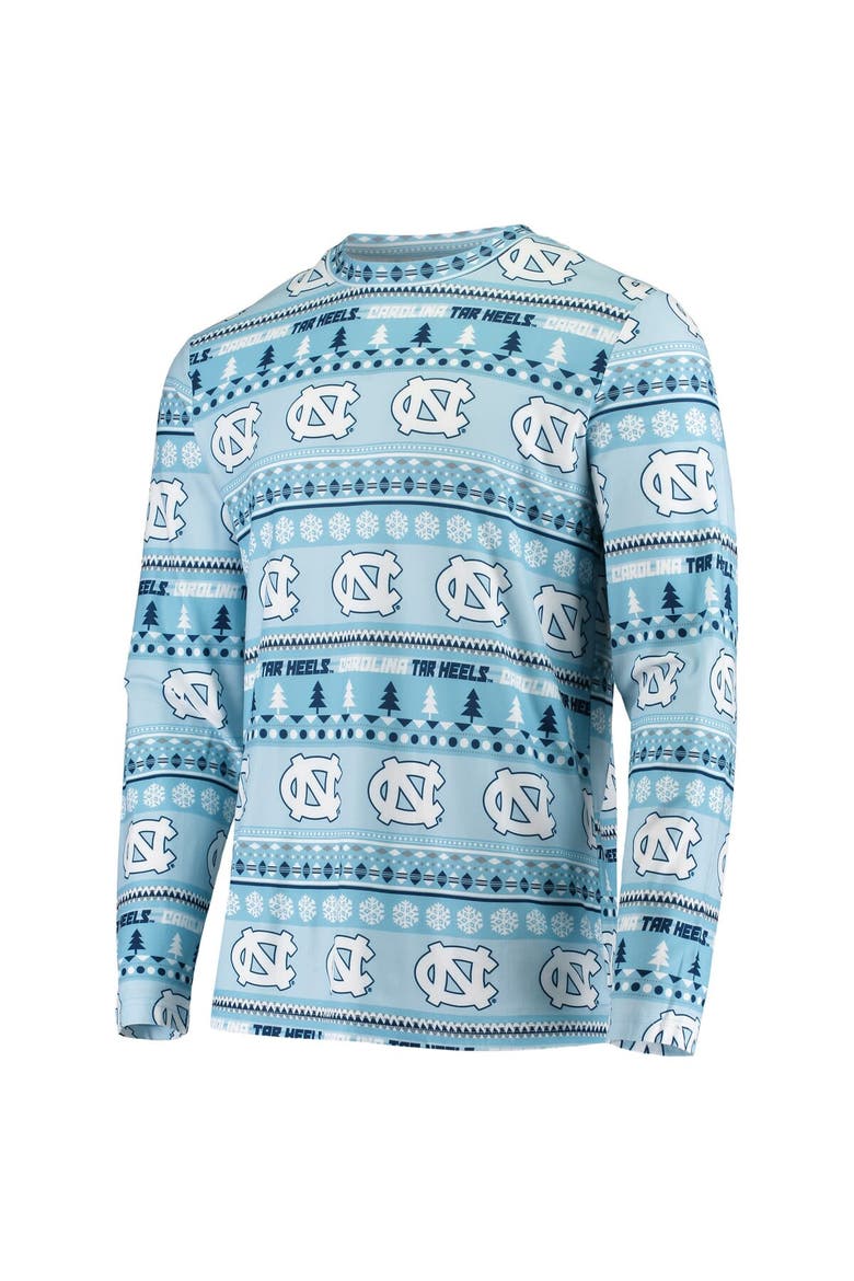 Men's Concepts Sport Carolina Blue North Carolina Tar Heels Ugly Sweater Knit Long Sleeve Top and Pant Set, Alternate, color, Light Blue