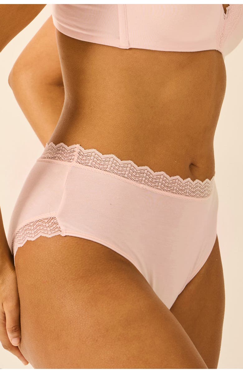 Stripe & Stare Zig Zag Lace High Rise Knicker Four Pack, Alternate, color, Sand Essentials