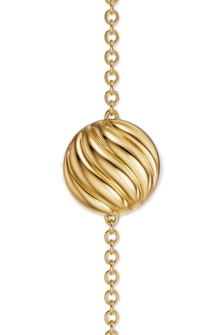 Sculpted Cable Center Station Chain Bracelet in 18K Yellow Gold, 10mm, Alternate, color, GOLD
