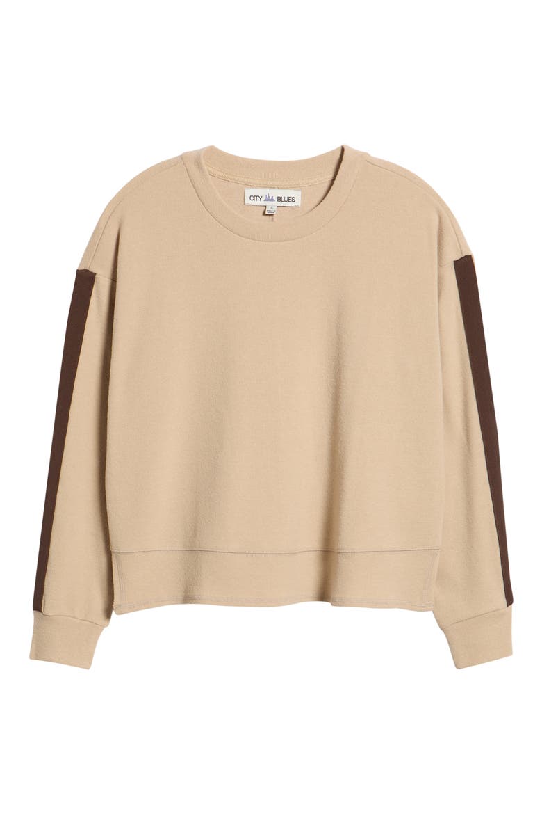 Track Sweatshirt, Alternate, color, TAN