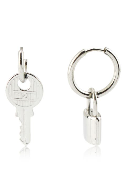 Lock It Mismatched Drop Earrings