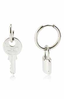 REBL Lock It Mismatched Drop Earrings