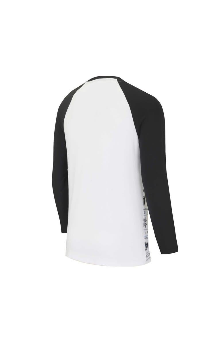 CONCEPTS SPORT Men's Concepts Sport White/Black Las Vegas Raiders Tinsel Raglan Long Sleeve T-Shirt & Pants Sleep Set, Alternate, color, 