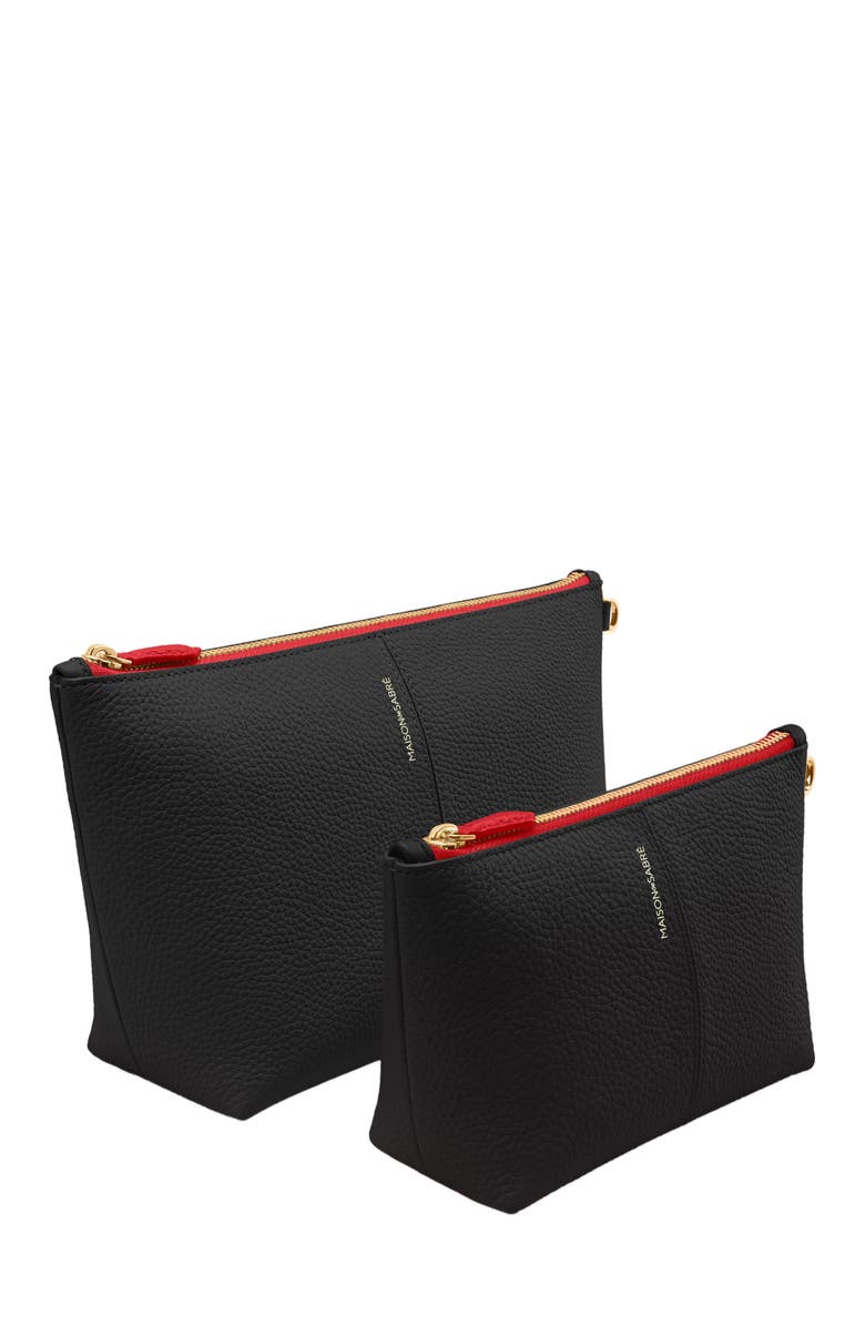 MAISON de SABRÉ Medium Leather Flaire Pouch, Alternate, color, Rouge Noir