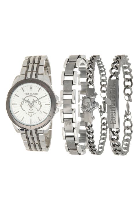 Two-Tone Buddha Bracelet Watch, 44.5mm & Assorted Bracelets Set