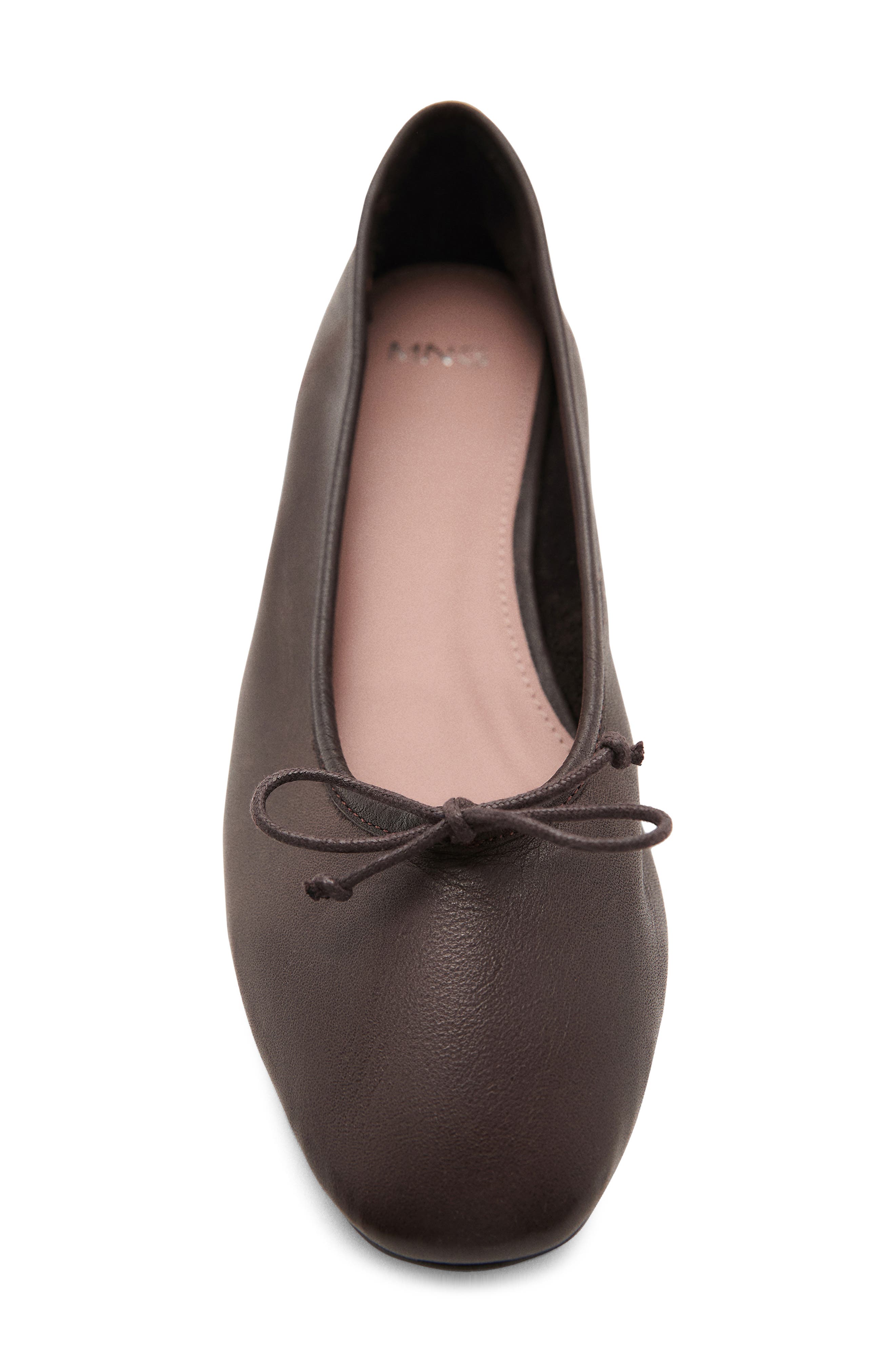 MANGO Baila Ballet Flat, Alternate, color, Chocolate