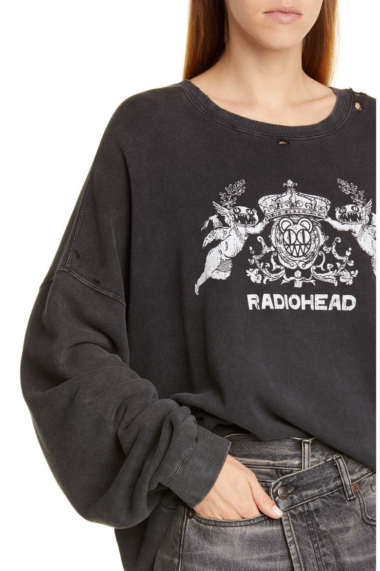 Bearhead Crest Graphic Sweatshirt, Alternate, color, ACID BLACK