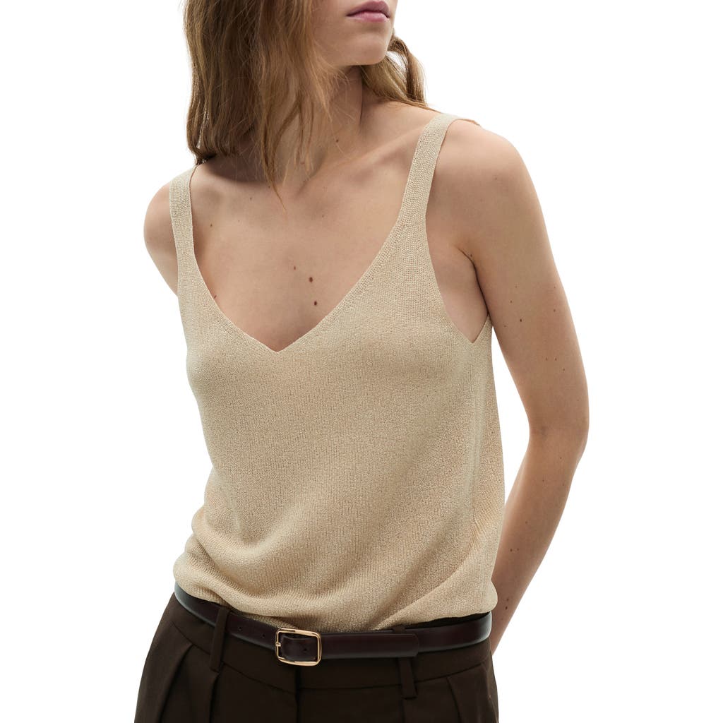 Mango Sweater Tank In Brown