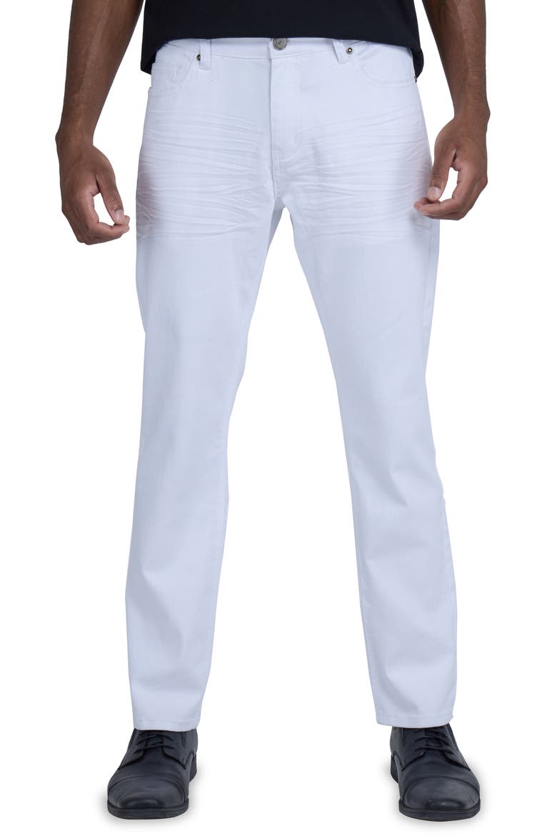 Classic Twill Skinny Jeans, Alternate, color, WHITE