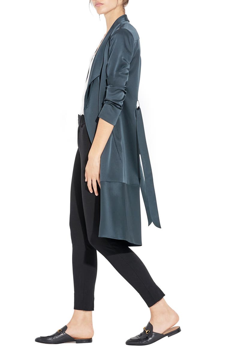 The Collapse Wrap Front Dress, Alternate, color, PINE BARON