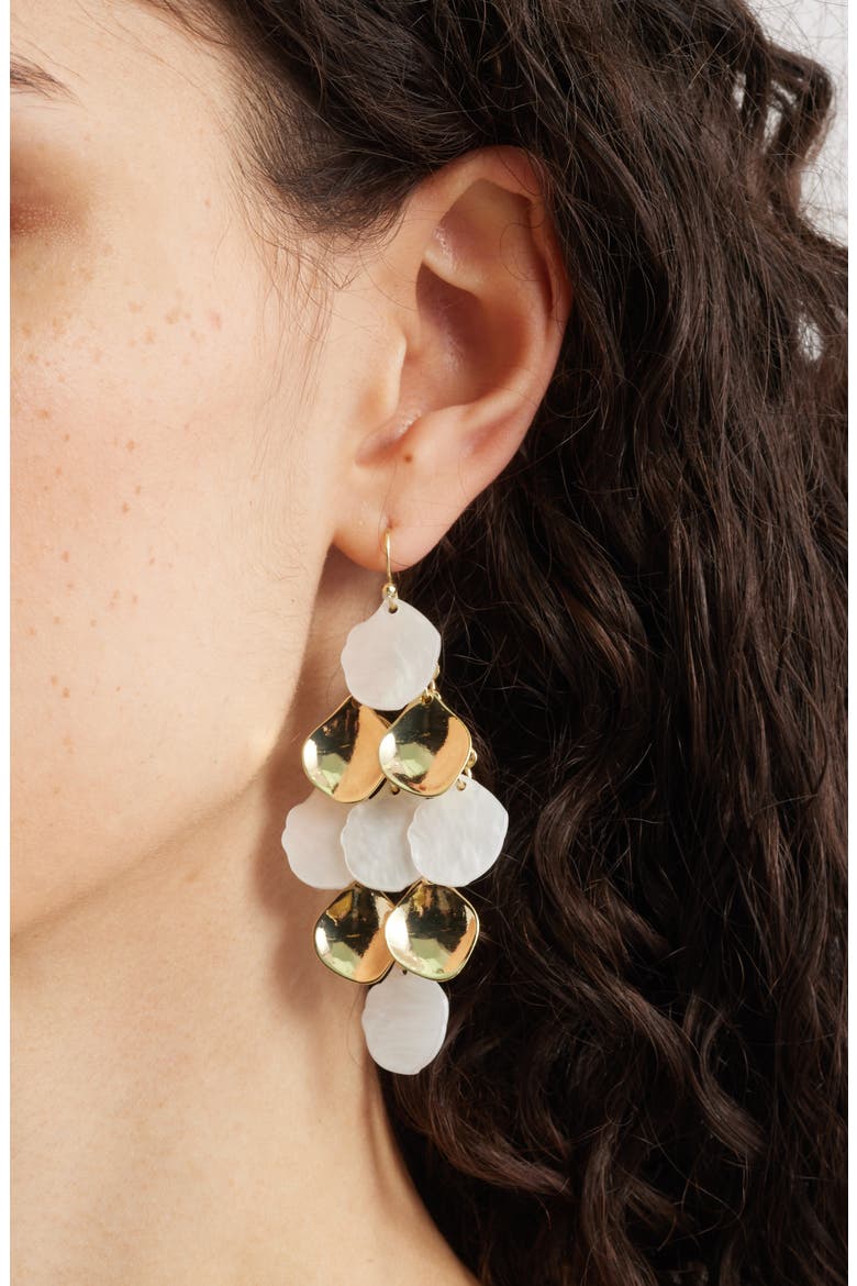 Chandelier Drop Earrings, Alternate, color, IVORY- GOLD