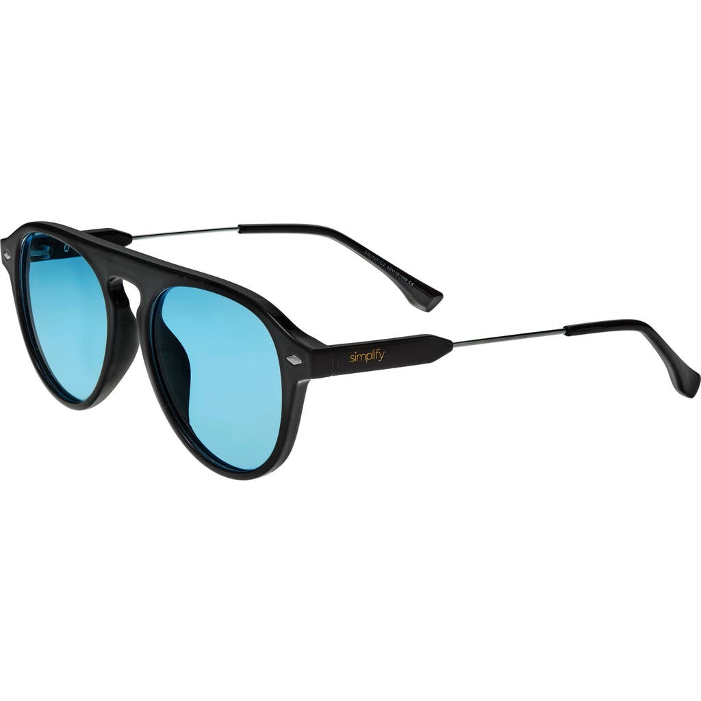 Simplify Unisex Ssu127-c2 51mm Polarized Sunglasses In Black/blue