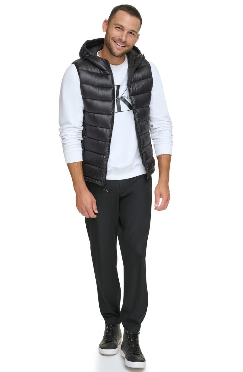 Calvin Klein Hooded Puffer Vest, Alternate, color, 