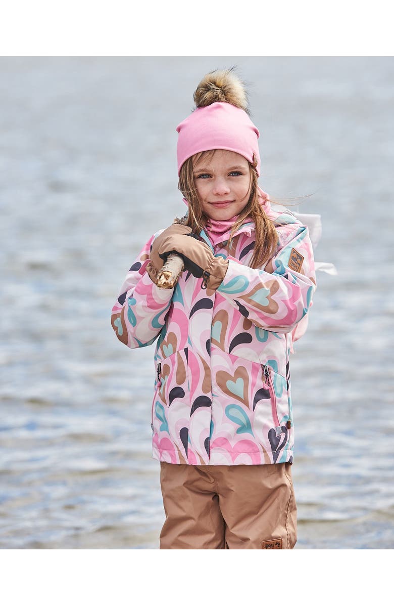 Deux par Deux Baby Girl's Solid Jersey Detachable Pompom Hat Pale Pink, Alternate, color,