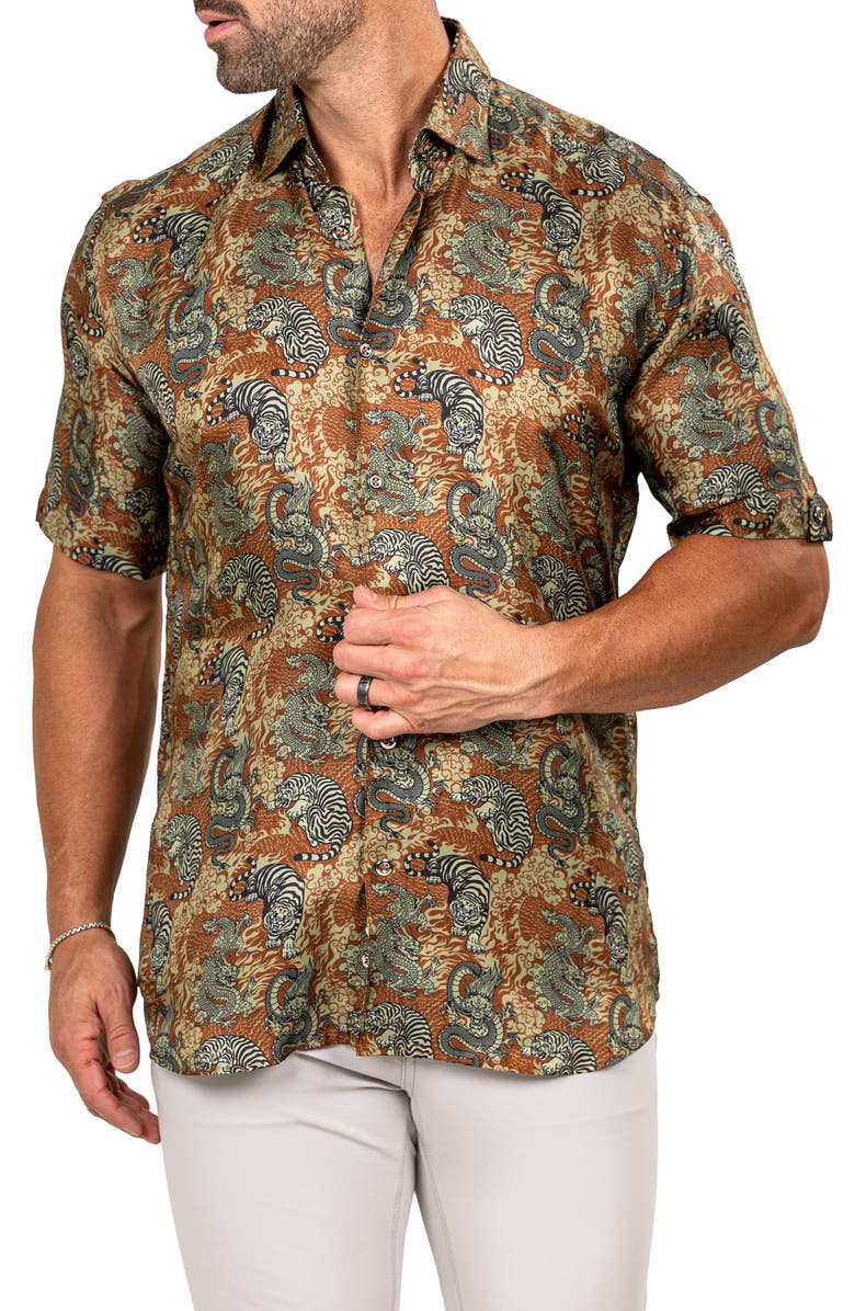 Maceoo Galileo Marthy Short Sleeve Button-Up Shirt, Alternate, color,