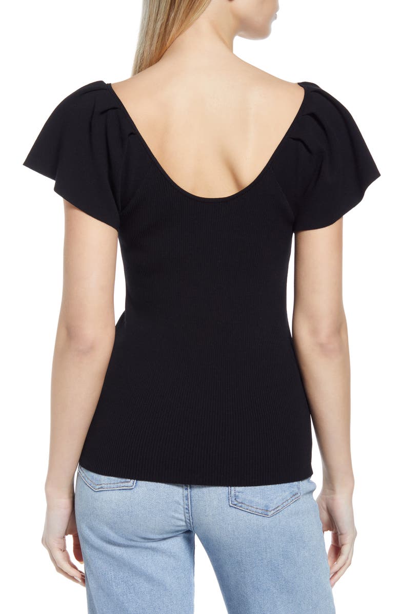 Halogen<sup>®</sup> Flutter Sleeve Rib Sweater, Alternate, color, 