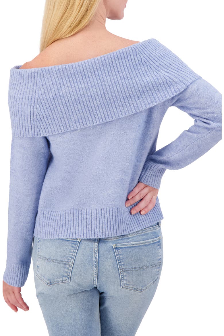 Off the Shoulder Sweater, Alternate, color, HEATHER LIGHT BLUE