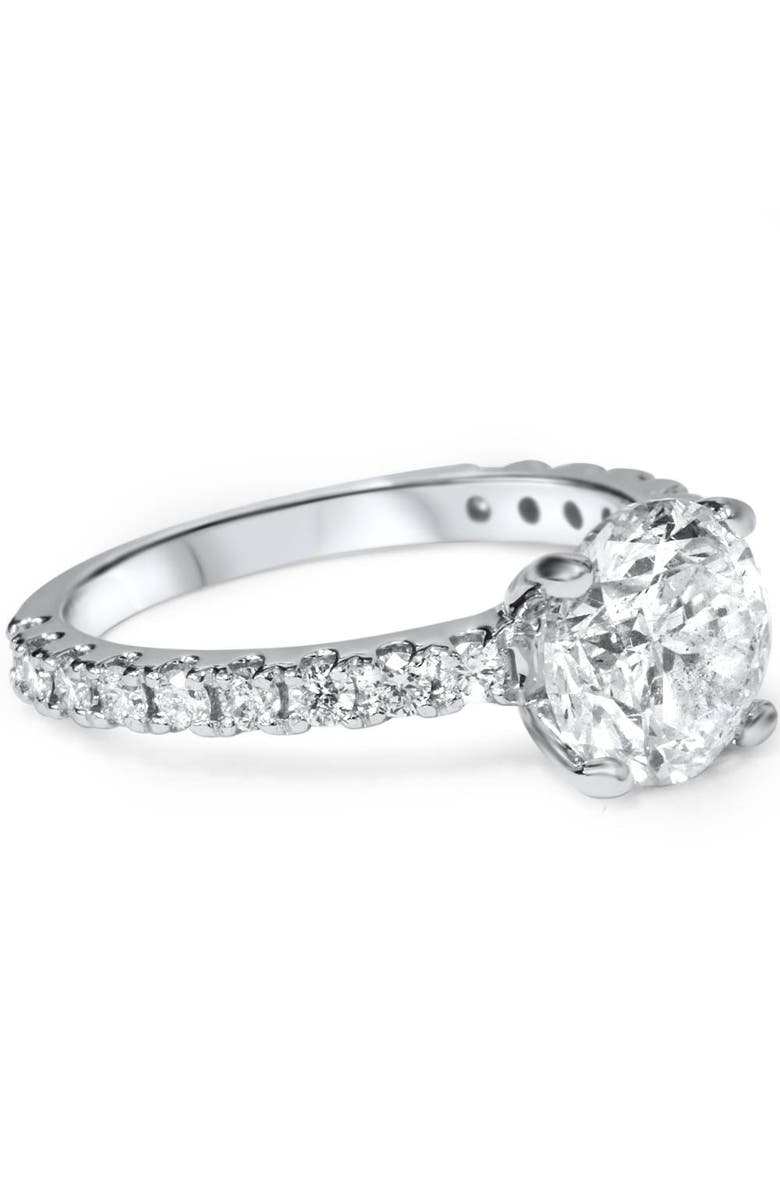 Bliss Diamond 3 Carat Diamond Engagement Solitaire Ring 14K Gold Lab Grown Round Cut, Alternate, color,