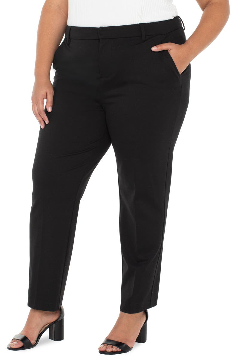 Liverpool Los Angeles Kelsey High Waist Tapered Ponte Pants, Main, color, Black