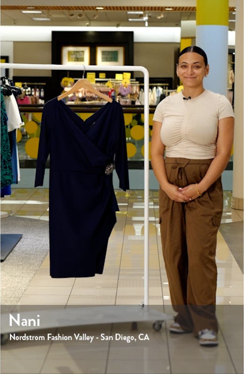 Contour Collection Embellished Ruched Sheath Cocktail Dress, sales video thumbnail