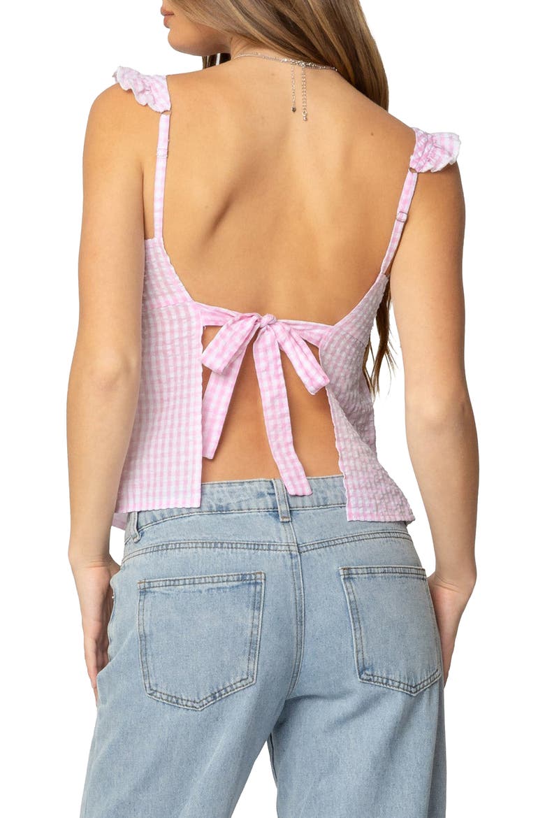 Jenson Backless Gingham Tank, Alternate, color, PINK