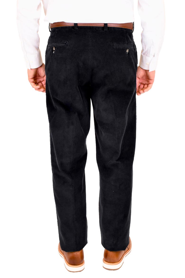 Flat Front Corduroy Dress Pants, Alternate, color, BLACK