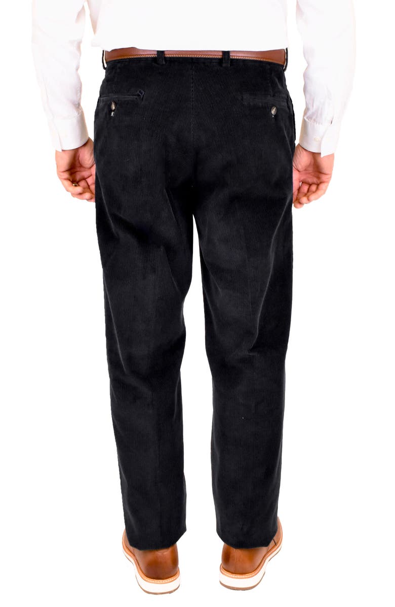 Berle Flat Front Corduroy Dress Pants, Alternate, color, Black