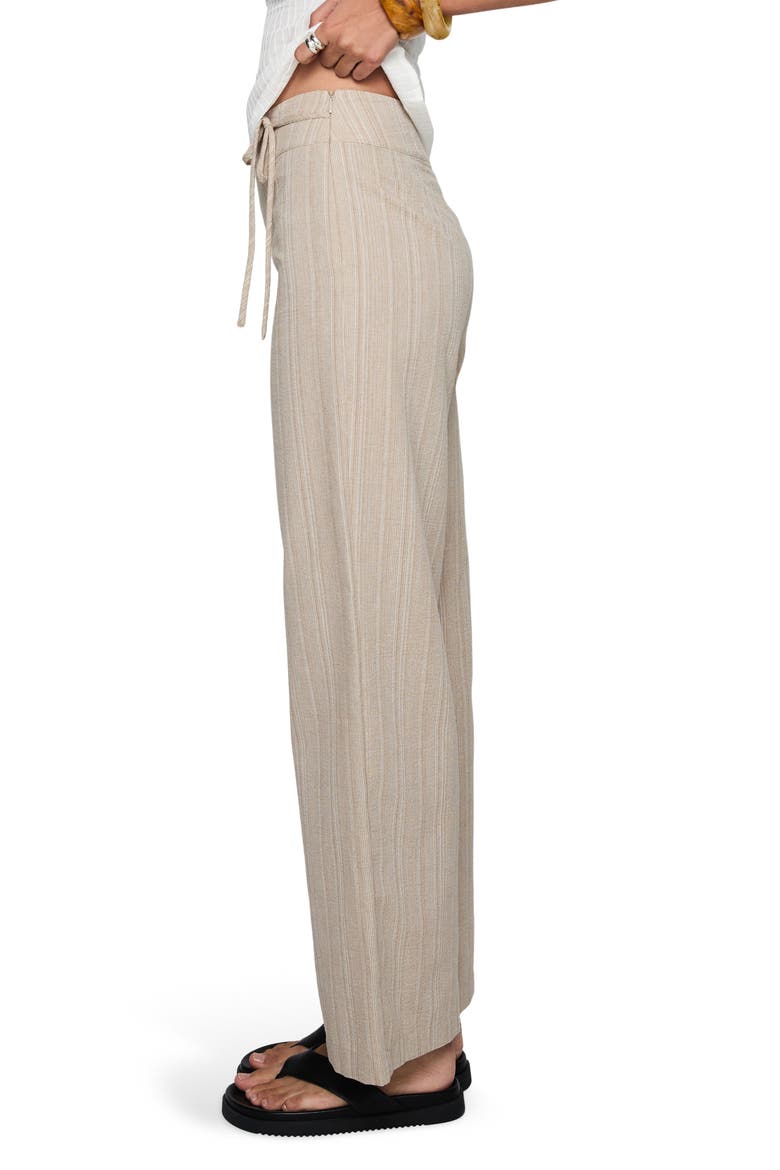 Rush Hours Tie Waist Flare Pants, Alternate, color, BEIGE