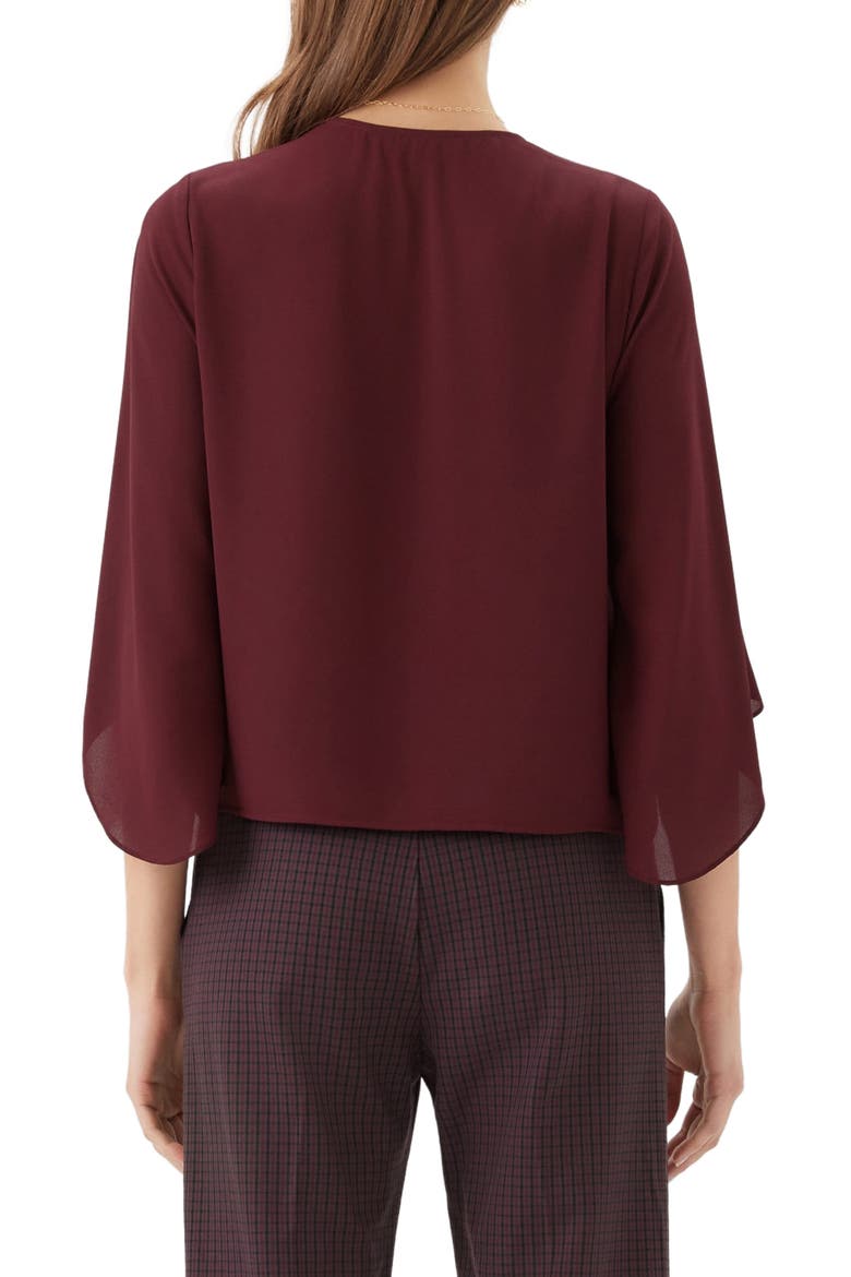 Draped Front Crossover Top, Alternate, color, WINE