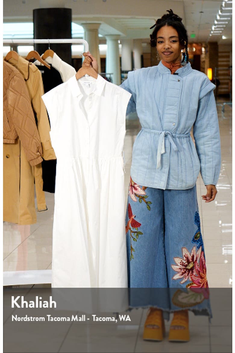 Drop Waist Button Front Cotton Midi Dress video